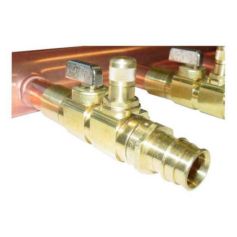 2'' x 4'' Copper Valved Manifold with 5/8'' ProPEX Ball and Balancin