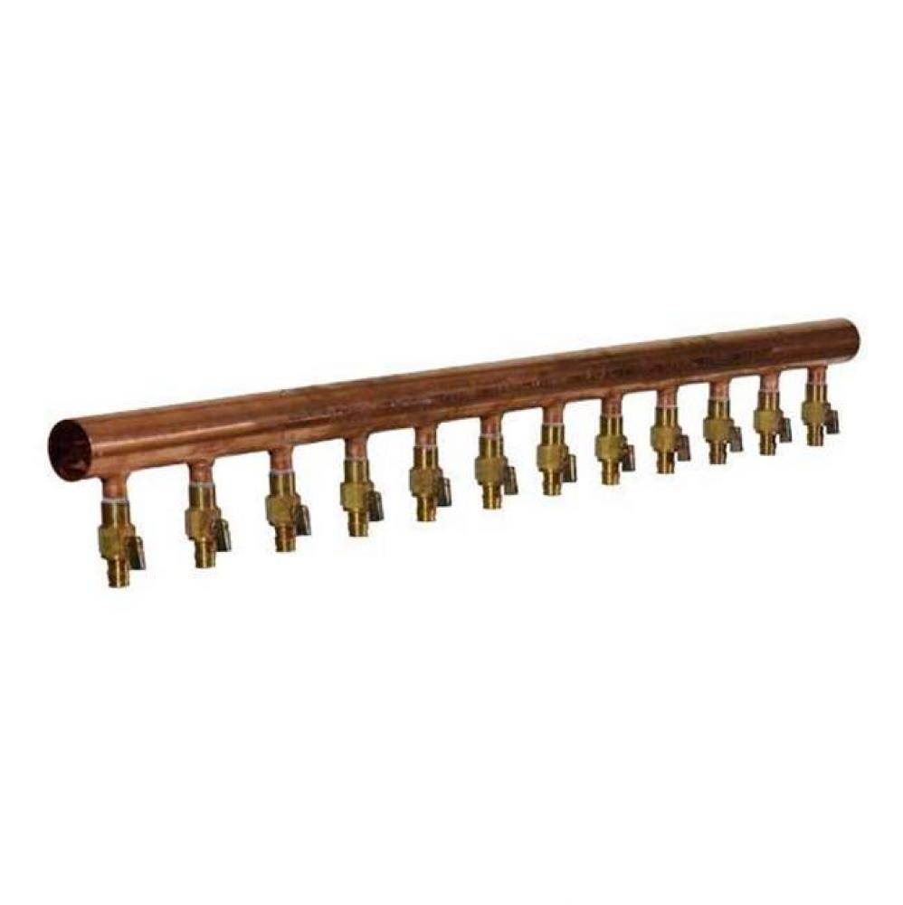 2'' X 4' Copper Valved Manifold With 3/4'' Propex Ball And Balancing Valv