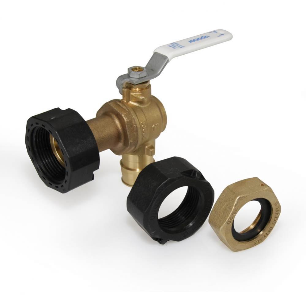 Propex Lf Brass Elbow Water Meter Valve, 1'' Pex X 1 1/4'' Npsm