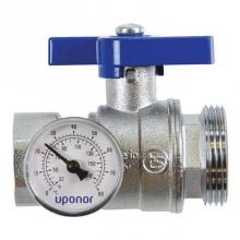 Uponor A2771251 - Stainless-Steel Manifold Supply And Return 1'' Fnpt Ball Valve With Temperature Gauge, S