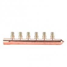 Uponor LF2811050 - Propex 1'' Copper Branch Manifold With 1/2'' Propex Lf Brass Outlets, 6 Outlet