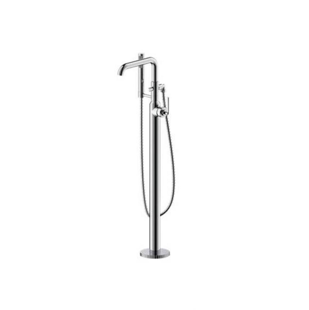 Fenmore Floormount Tub Filler With Handshower Polished Chrome