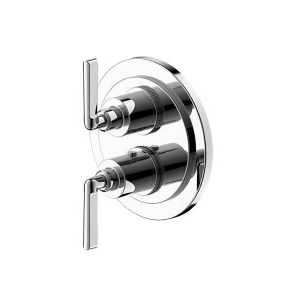 Fenmore Dual Handle Thermostatic Trim With Volume Control And Diverter Polished Chrome