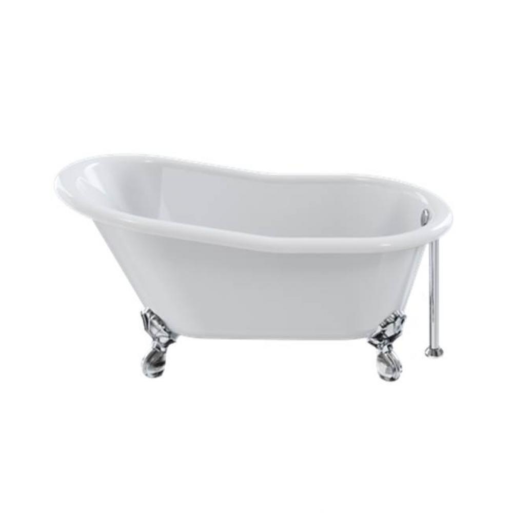 Belgravia Slipper Freestanding Footed Bathtub (With Polished Chrome Claw Feet)