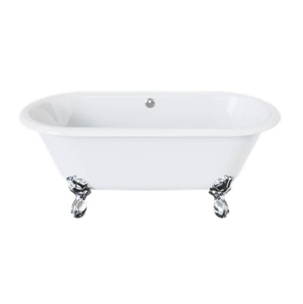 Belgravia Freestanding Footed Bathtub (With Polished Chrome Claw Feet)