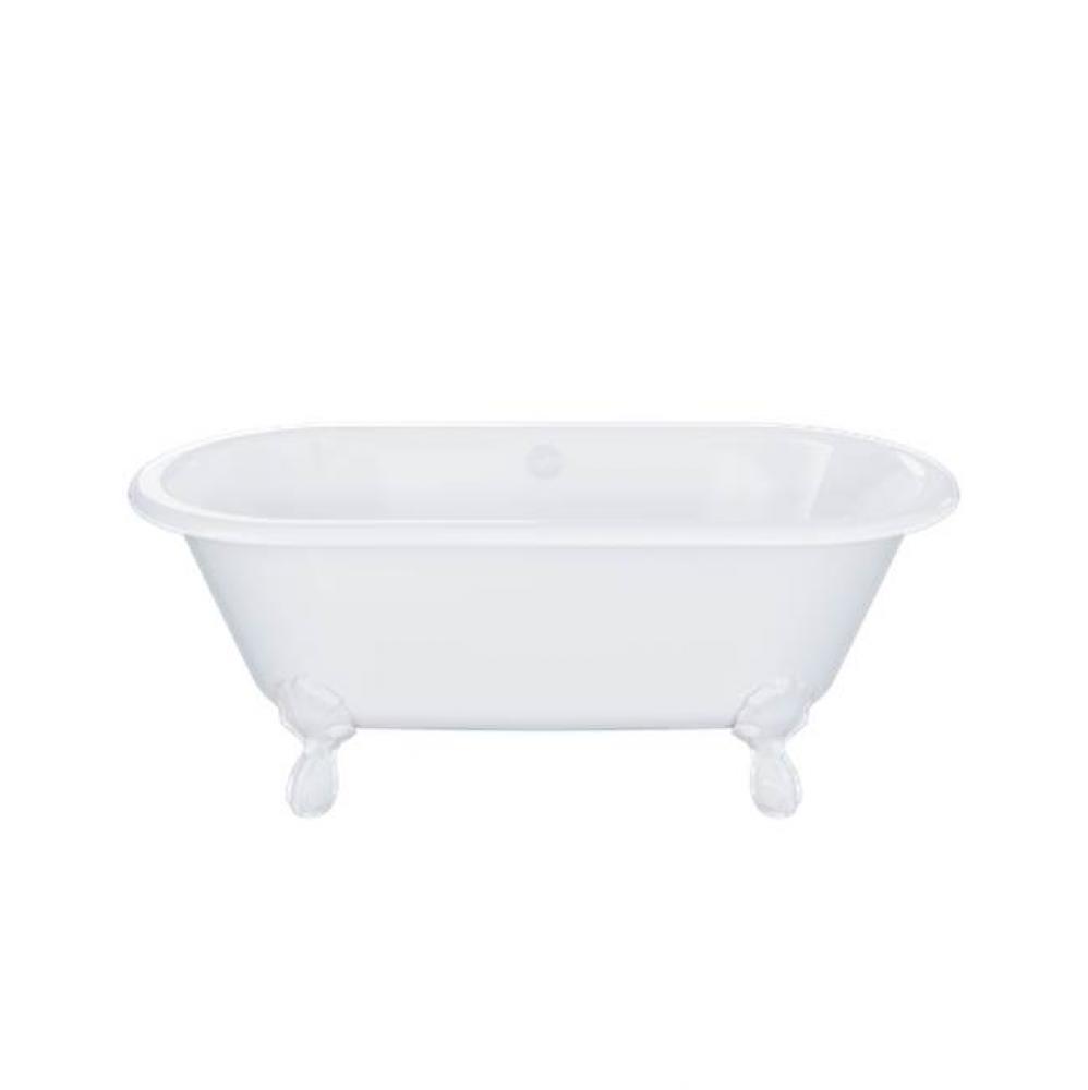 Belgravia Clawfoot Bathtub, Clearstone, White Semi-Gloss