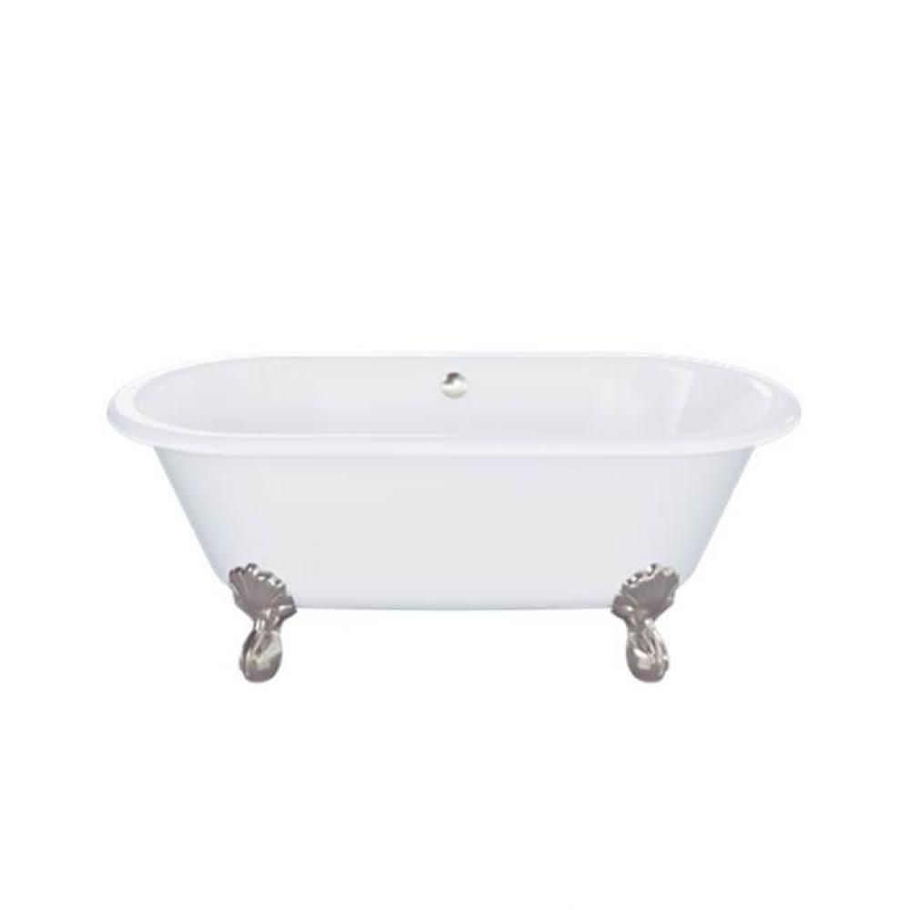 Belgravia Freestanding Footed Bathtub (With Polished Nickel Claw Feet)