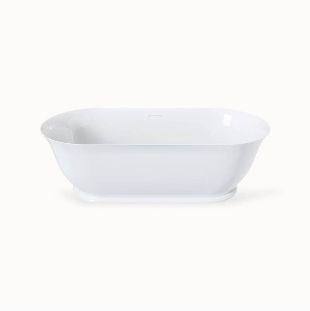Leyden 6Ft Free-Standing Bathtub With Integral Overflow, Clearstone, White, Semi-Gloss