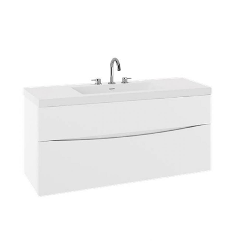 Mpro Double Drawer Unit With Smith Basin Top, 48In, White