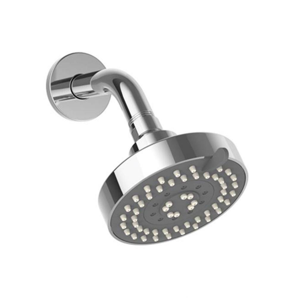 Modern Multi-Function Shower Head With Arm & 5 Different Flanges, Polished Chrome