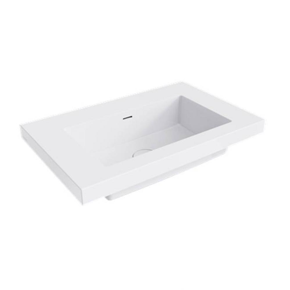 Smith 28'' Basin Top, Nth, Semi-Gloss White, Click-Clack Waste In Matching Clearstone In