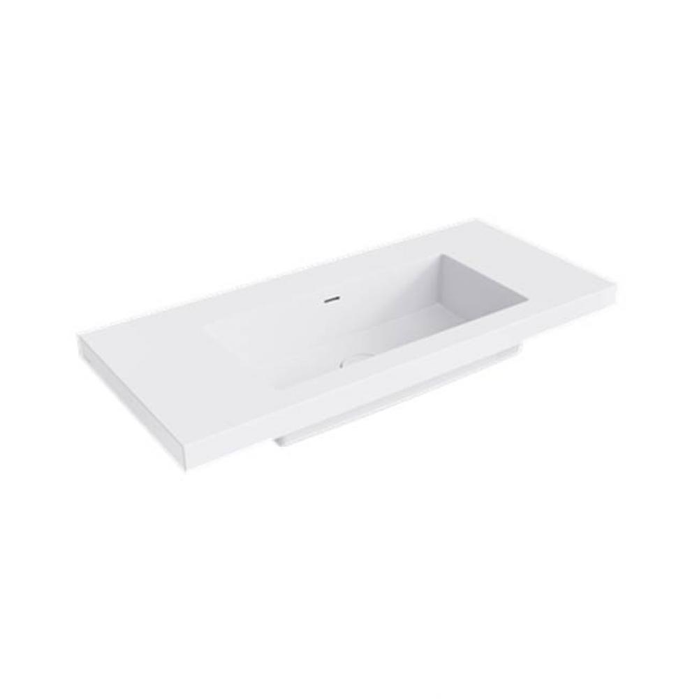 Smith 39'' Basin Top, Nth, Semi-Gloss White, Click-Clack Waste In Matching Clearstone In