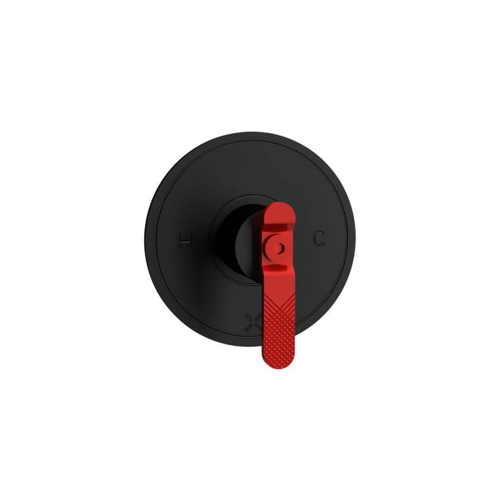 Union PB Shower Valve Trim with Red Lever Handle MB