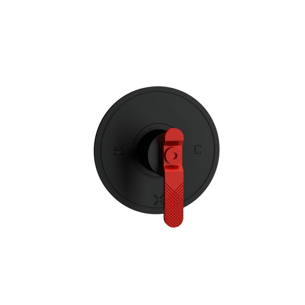 Union Thermo Valve Trim with Red Lever Handle MB