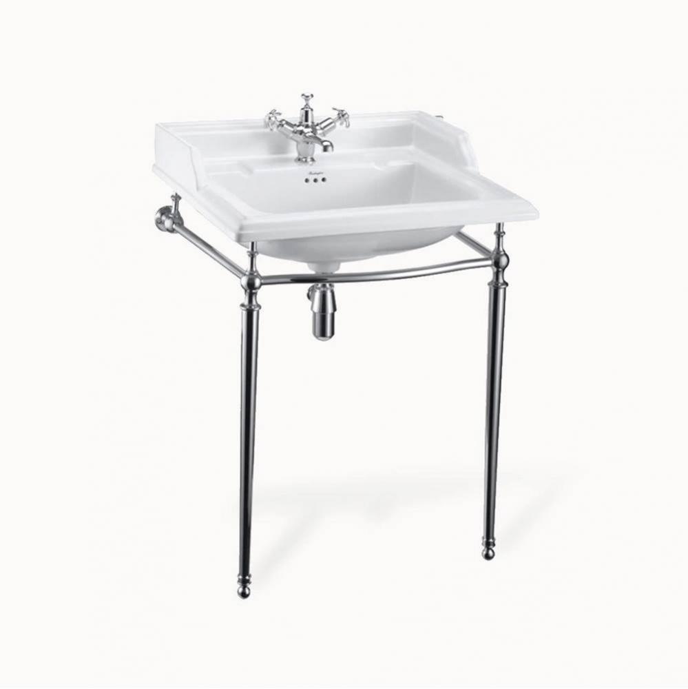 Classic 25'' Polished Chrome Console with Single-hole Basin