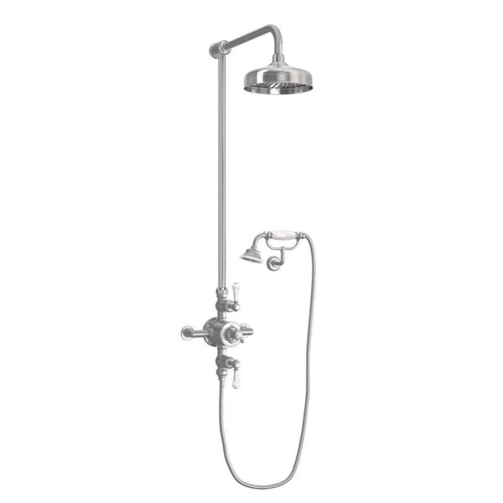 Belgravia Exposed Shower Set with White Lever Handles (Cradle) SN