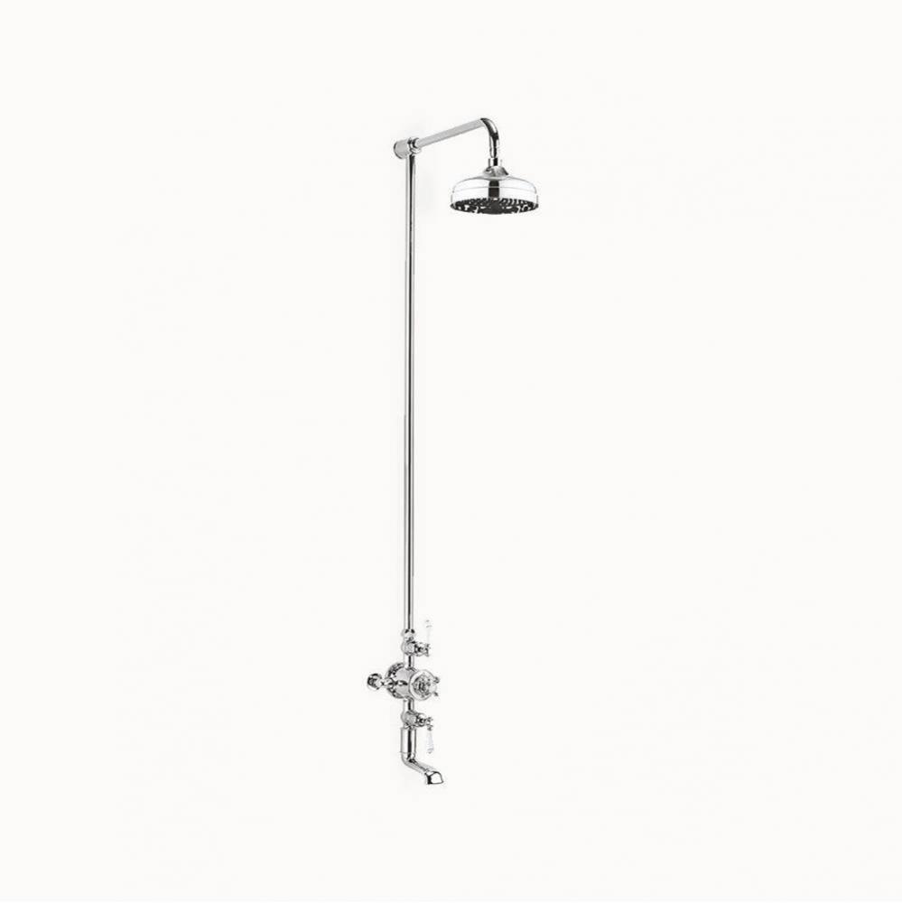 Belgravia Exposed Tub and Shower Set with White Lever Handles PC