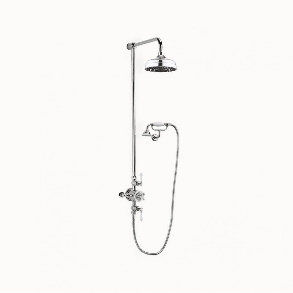 Belgravia Exposed Shower Set with White Lever Handles (Cradle) PC