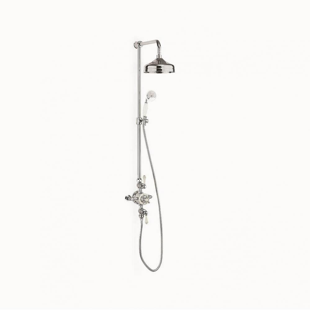 Belgravia Exposed Shower Set with White Lever Handles (Slider) PC