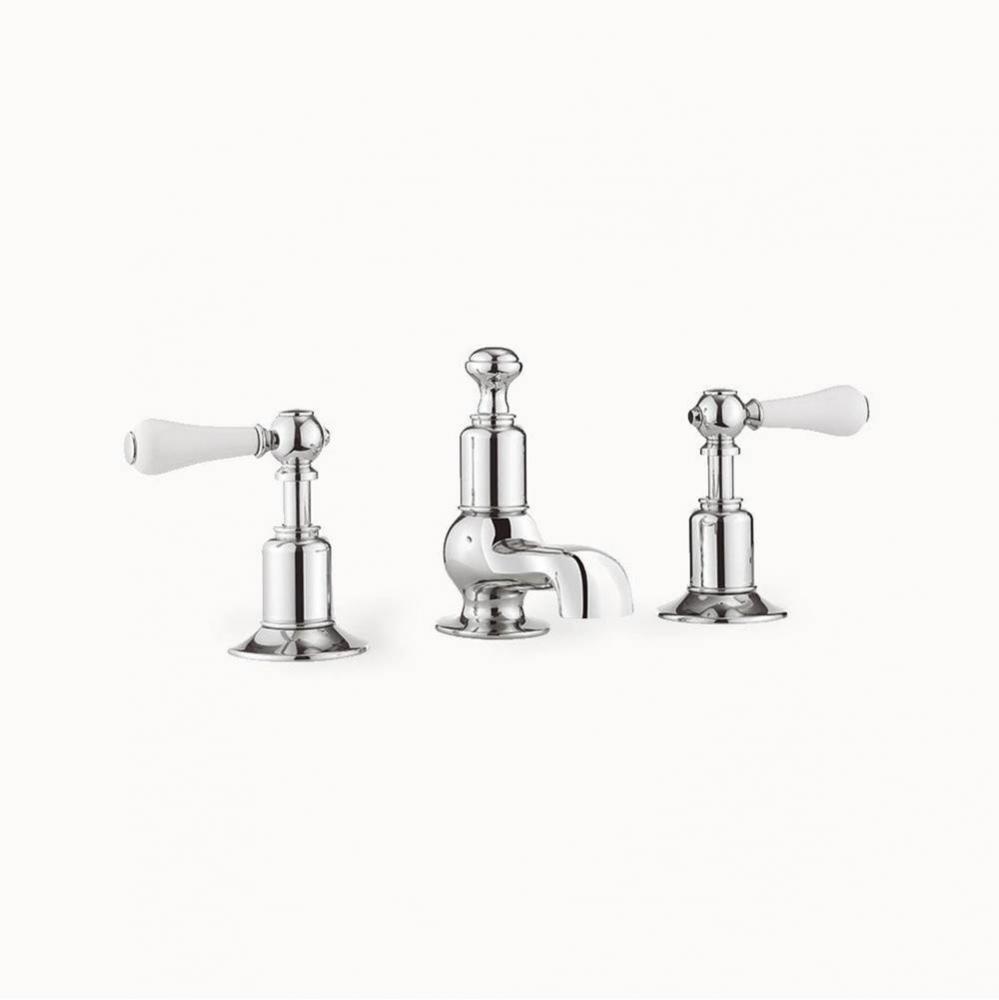 Belgravia Widespread Basin Faucet with White Lever Handles PC