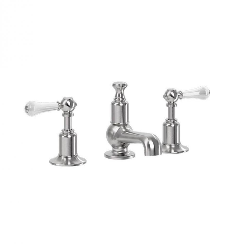 Belgravia Widespread Basin Faucet with White Lever Handles SN