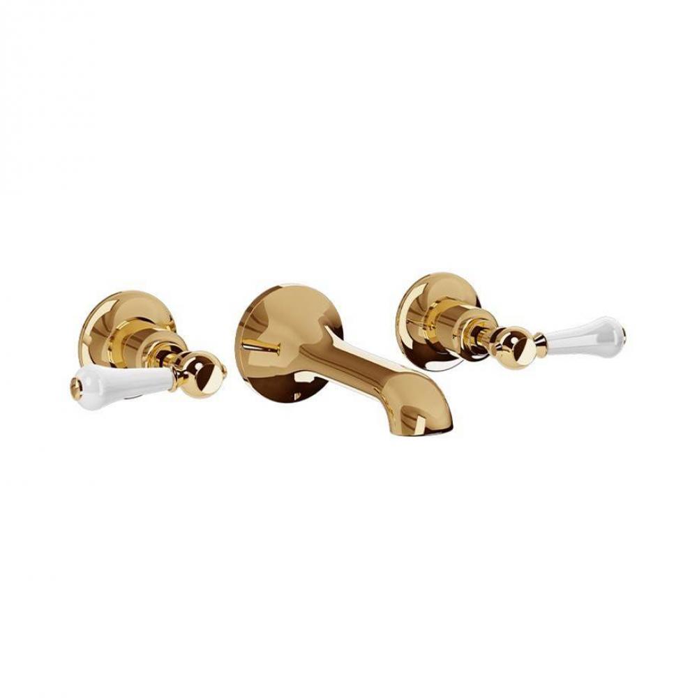 Belgravia Wall-mount Basin Faucet Trim with White Lever Handles B