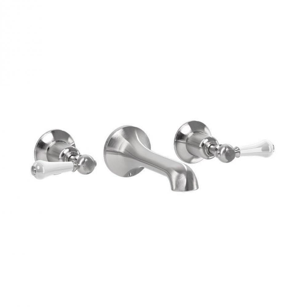 Belgravia Wall-mount Basin Faucet Trim with White Lever Handles SN