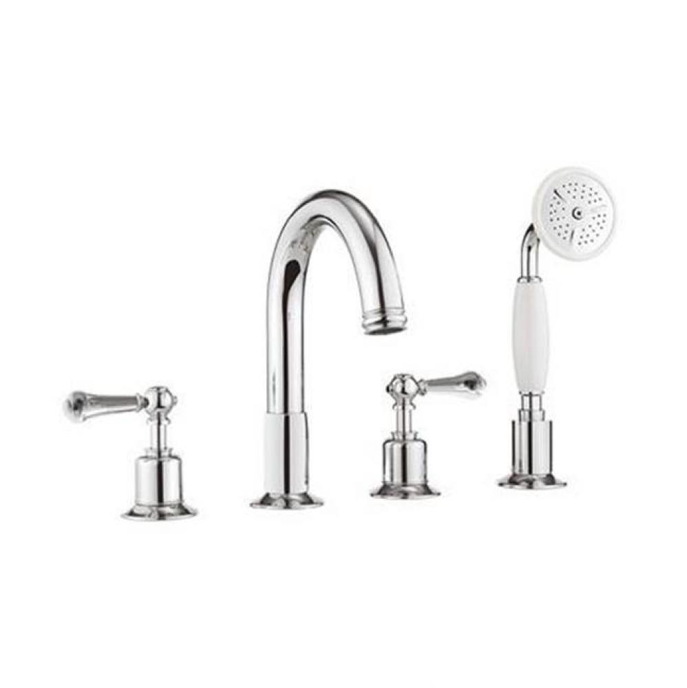 Belgravia Deck Tub Faucet with Metal Lever Handles (1.75 GPM Handshower) PC