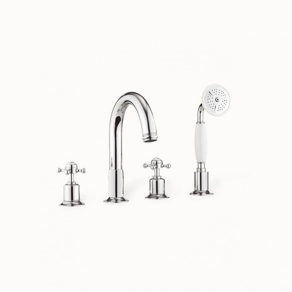 Belgravia Deck Tub Faucet with Cross Handles (1.75 GPM Handshower) PC
