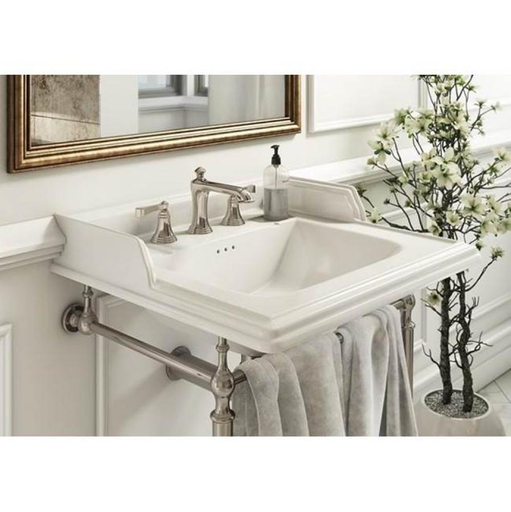 Classic 25'' Polished Chrome Console with Three-hole Basin