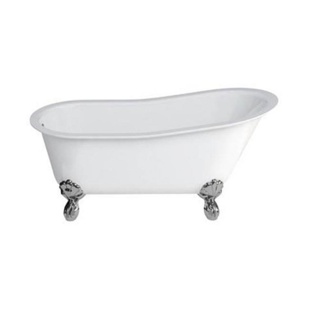 Romano 60 Bathtub with Polished Nickel Claw Feet