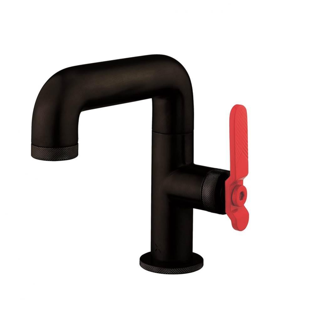 Union Single-hole Basin Faucet with Red Lever Handle MB