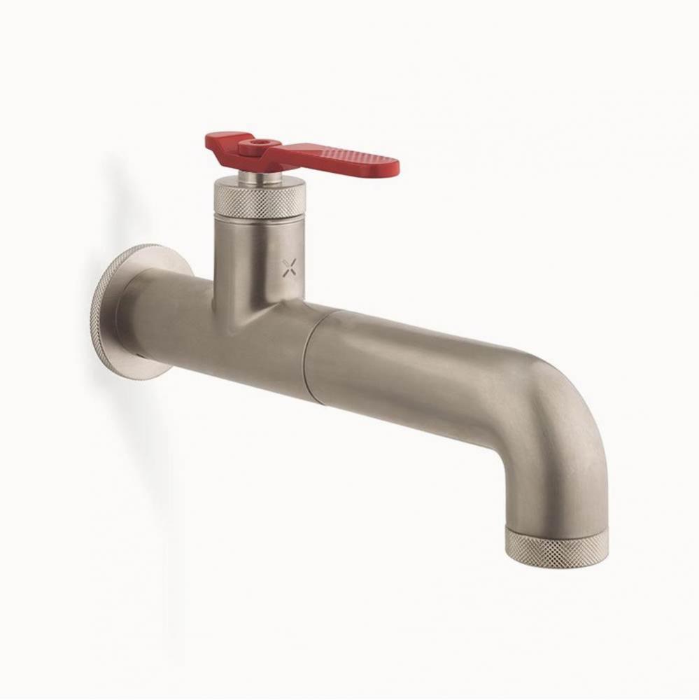 Union Single-hole Wall-mount Basin Faucet with Red Lever Handle BN