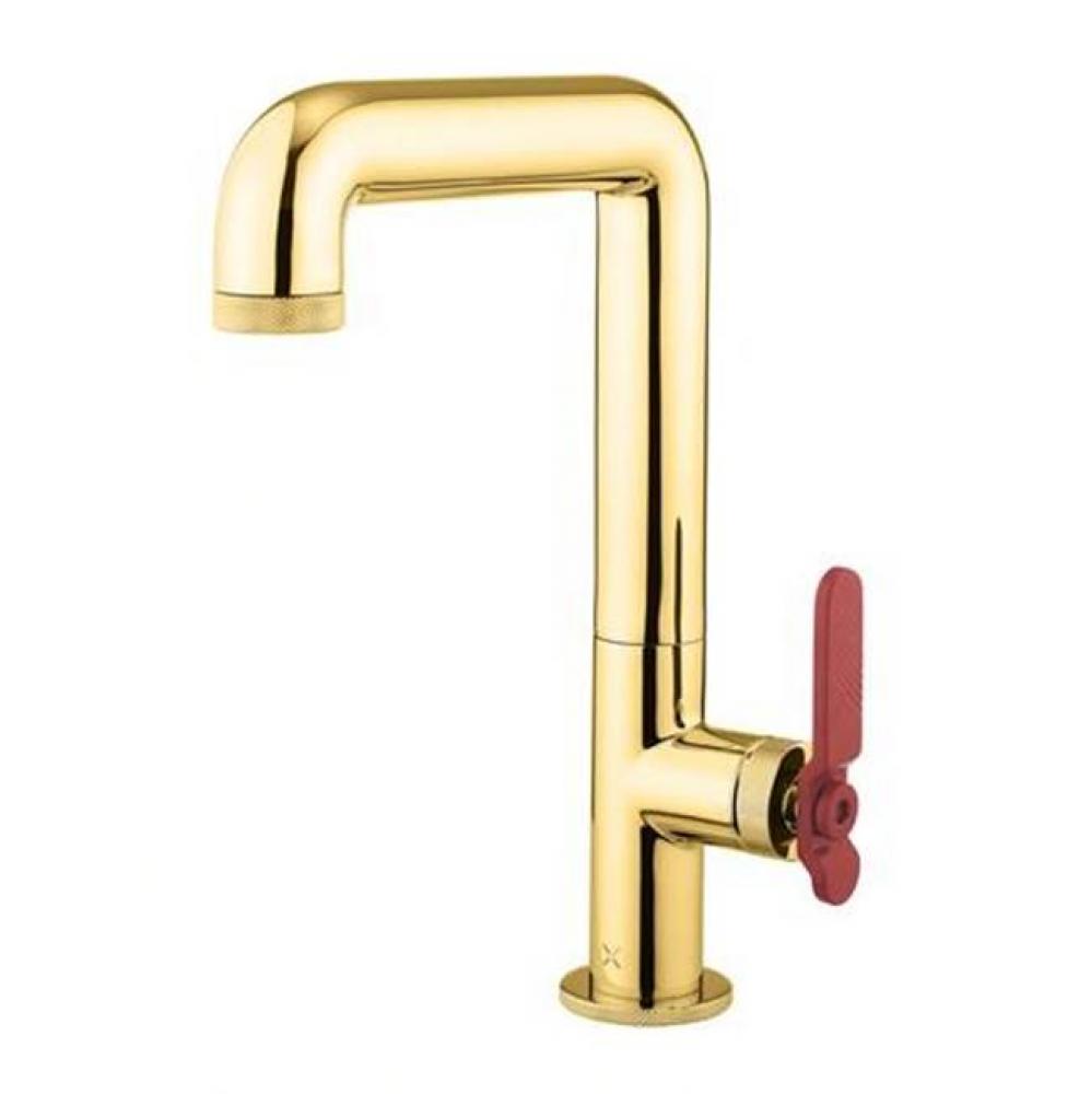 Union Vessel Faucet with Red Lever Handle B