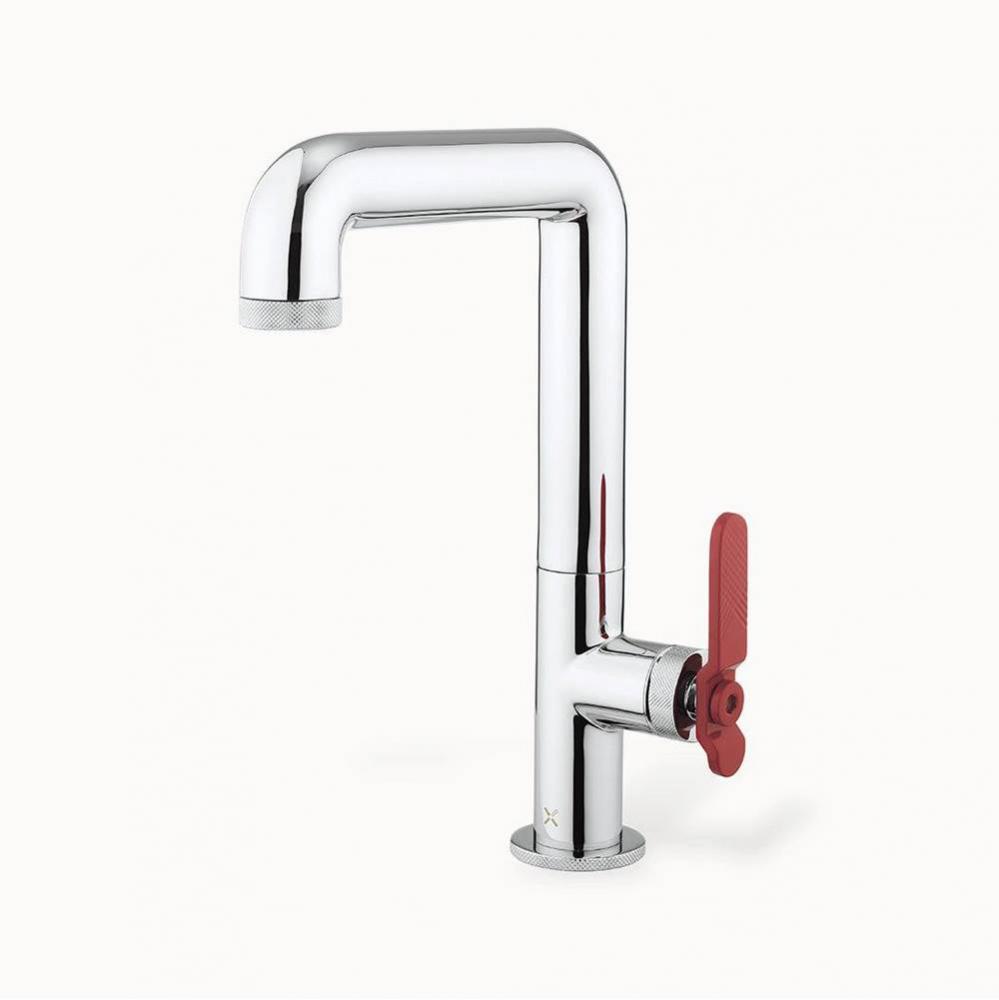 Union Vessel Faucet with Red Lever Handle PC