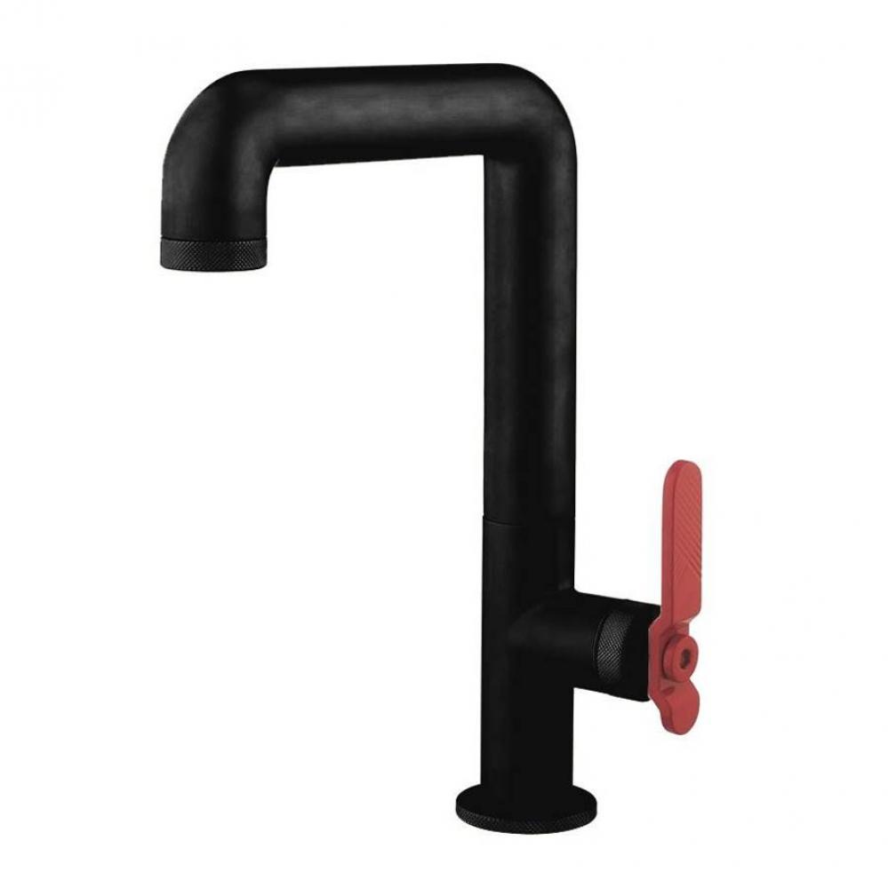 Union Vessel Faucet with Red Lever Handle MB