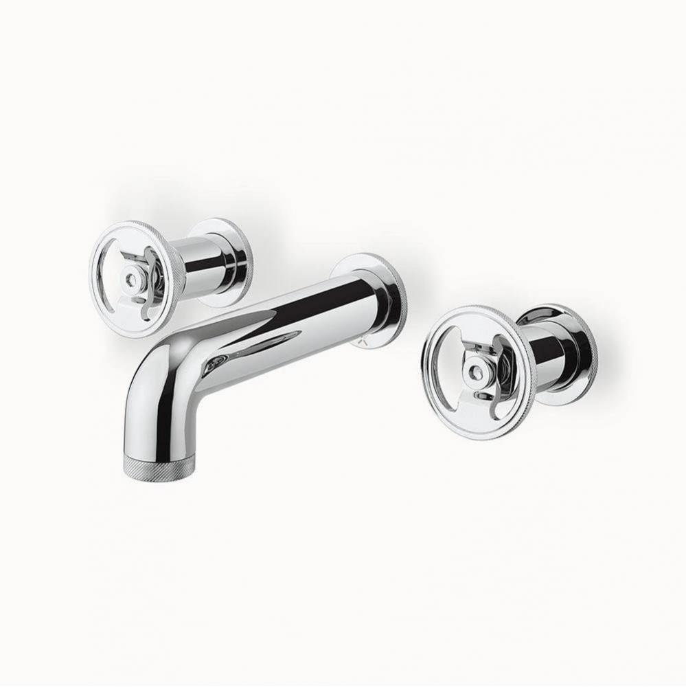 Union Wall-mount Widespread Basin Faucet with Round Handles PC