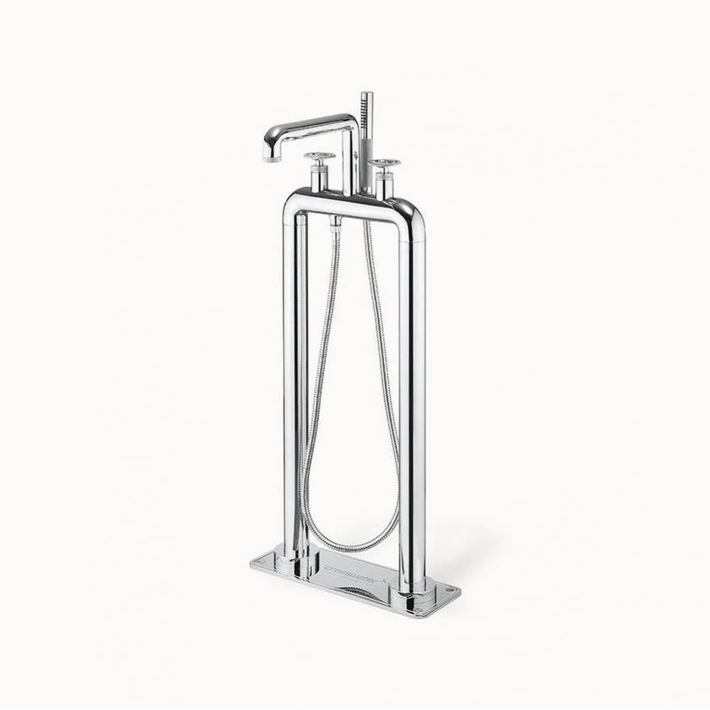 Union Floor-mount Tub Filler with Round Handles PC