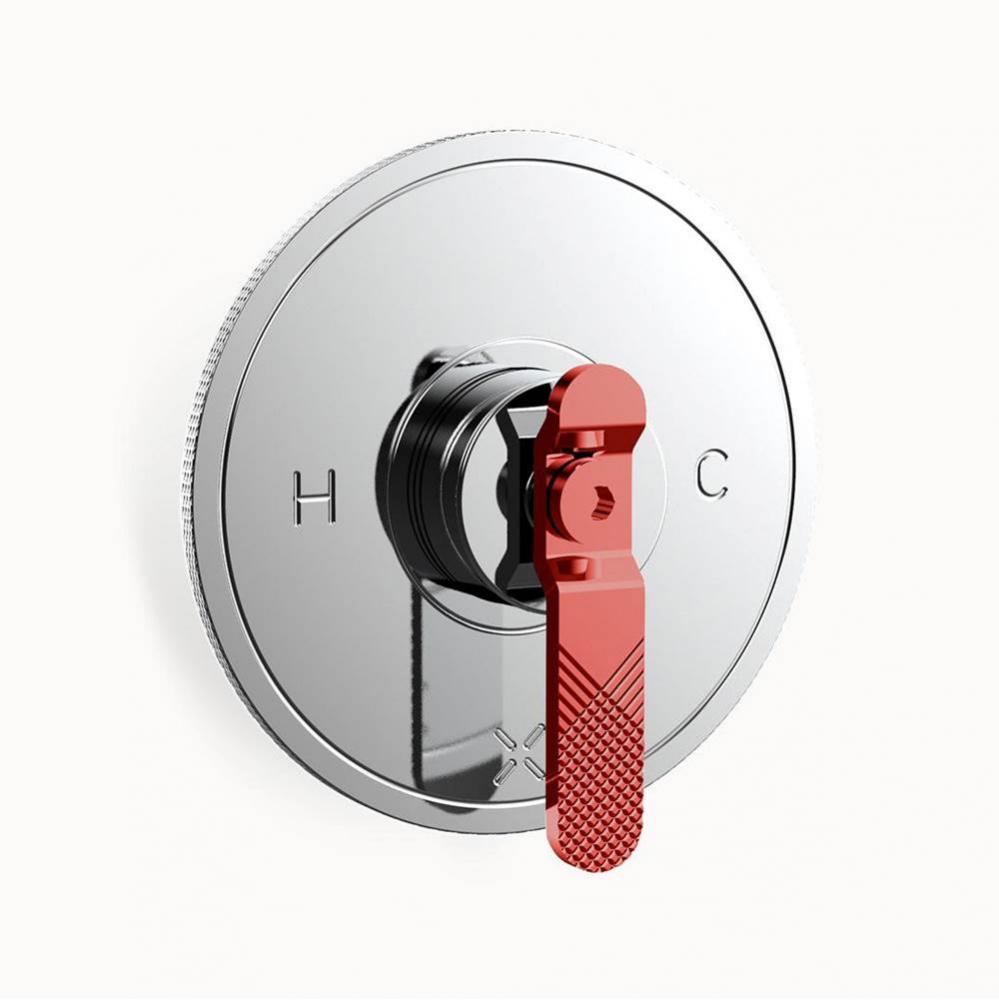 Union PB Shower Valve Trim with Red Lever Handle PC