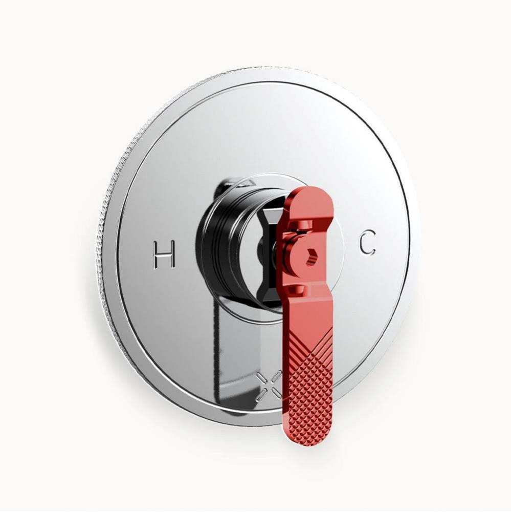 Union Thermo Valve Trim with Red Lever Handle PC