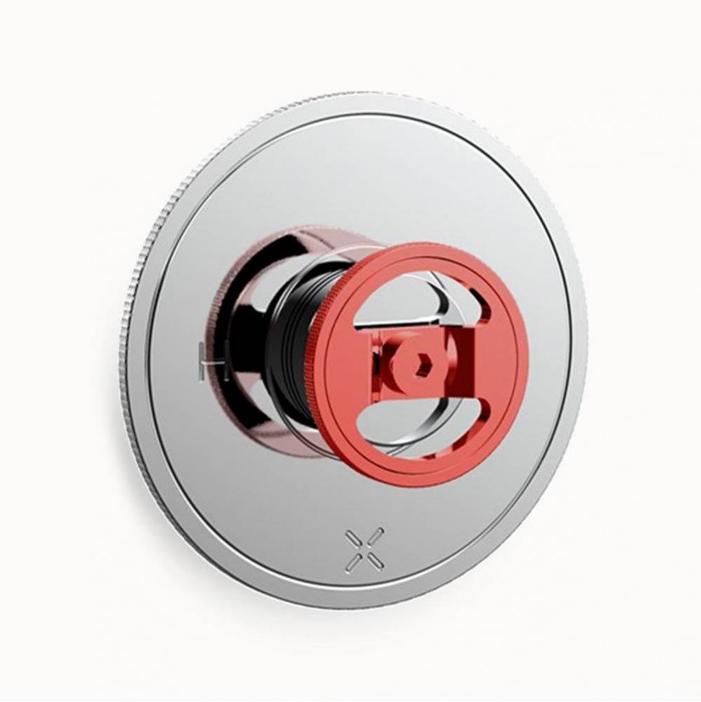 Union Thermo Valve Trim with Red Round Handle PC