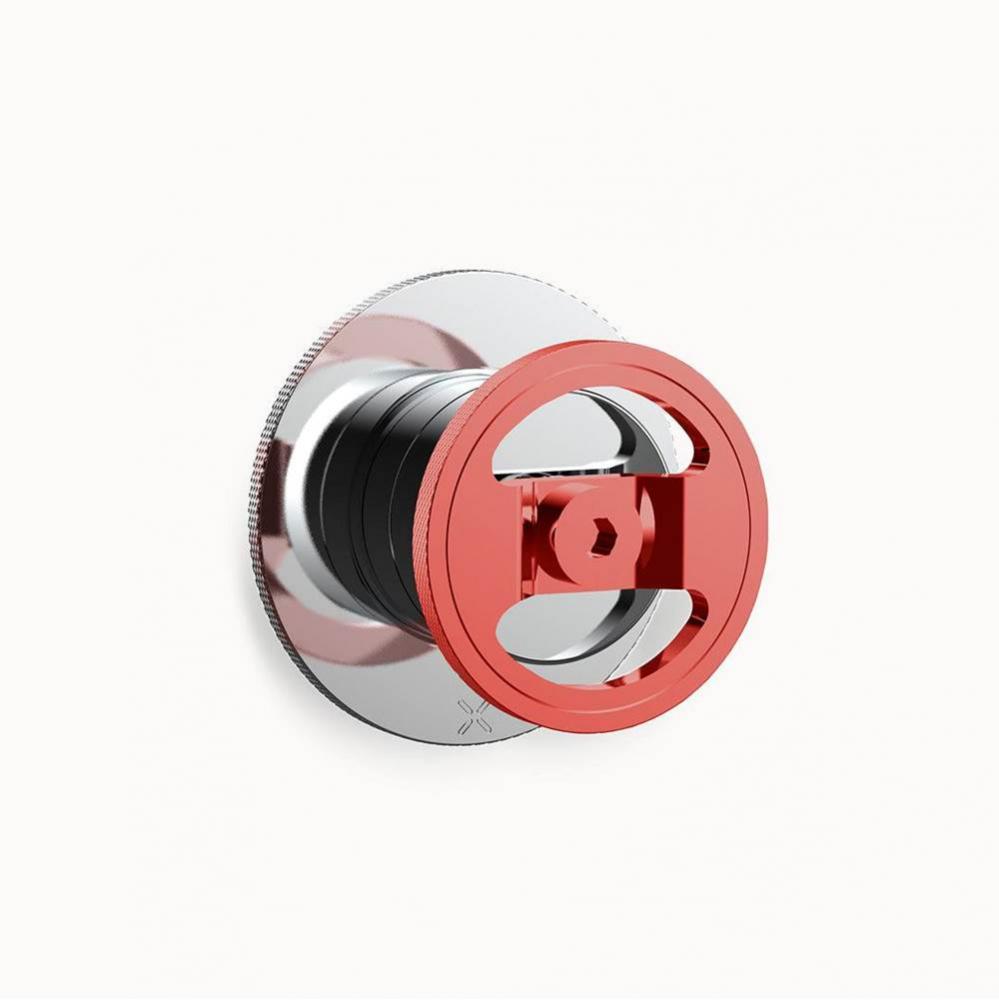 Union VC/Diverter Trim with Red Round Handle PC
