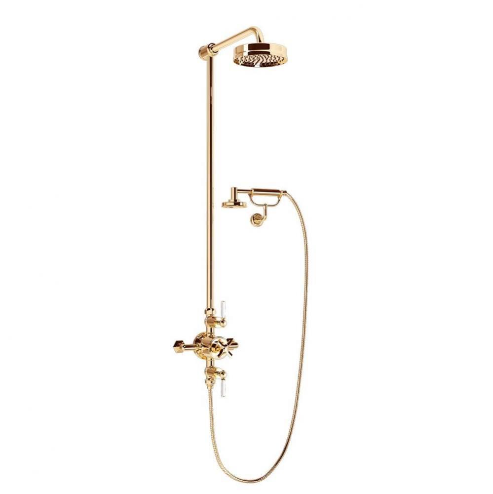 Waldorf Exposed Shower with White Lever Handles (Cradle) B