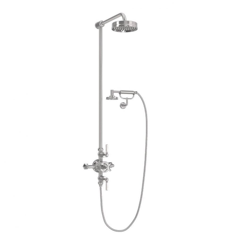 Waldorf Exposed Shower with White Lever Handles (Cradle) SN