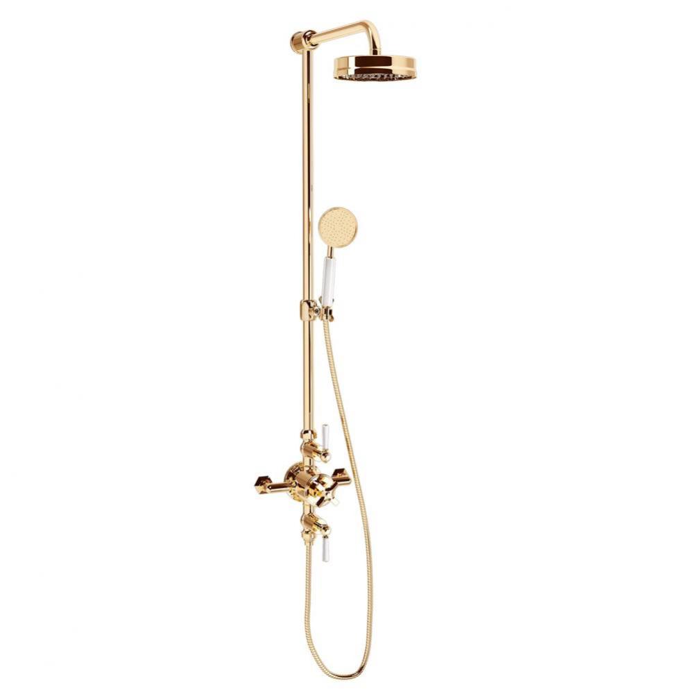 Waldorf Exposed Shower with White Lever Handles (Slider) B