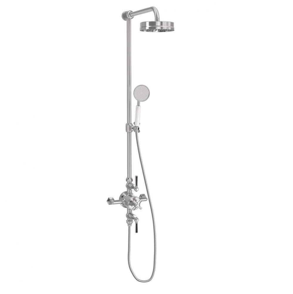 Waldorf Exposed Shower with Black Lever Handles (Slider) SN