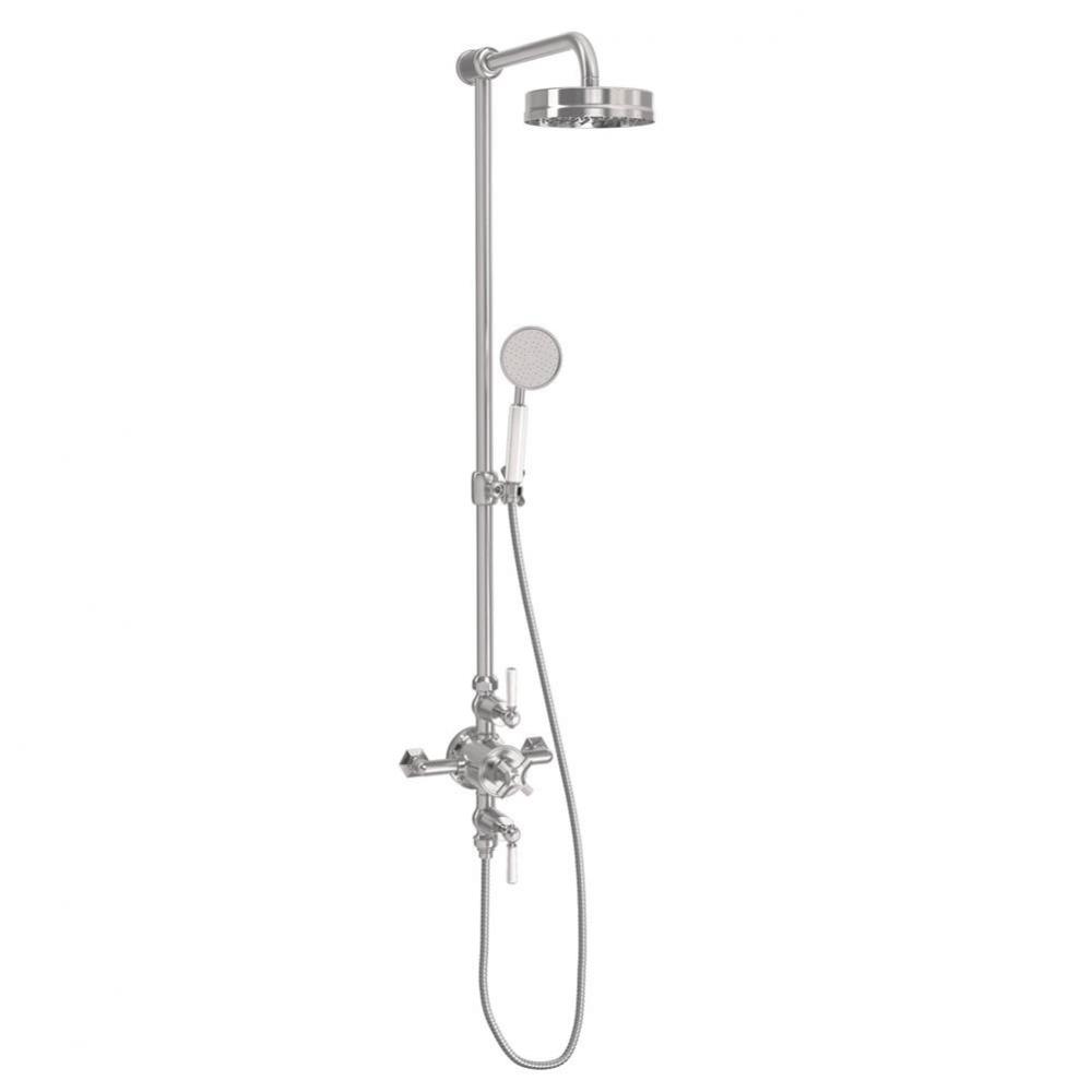 Waldorf Exposed Shower with White Lever Handles (Slider) SN