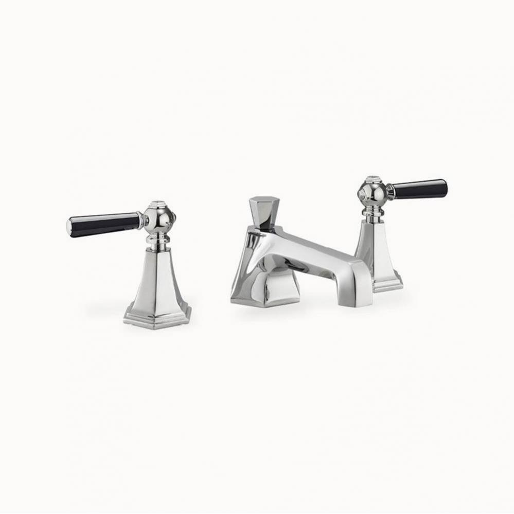 Waldorf Widespread Basin Faucet with Black Lever Handles PC