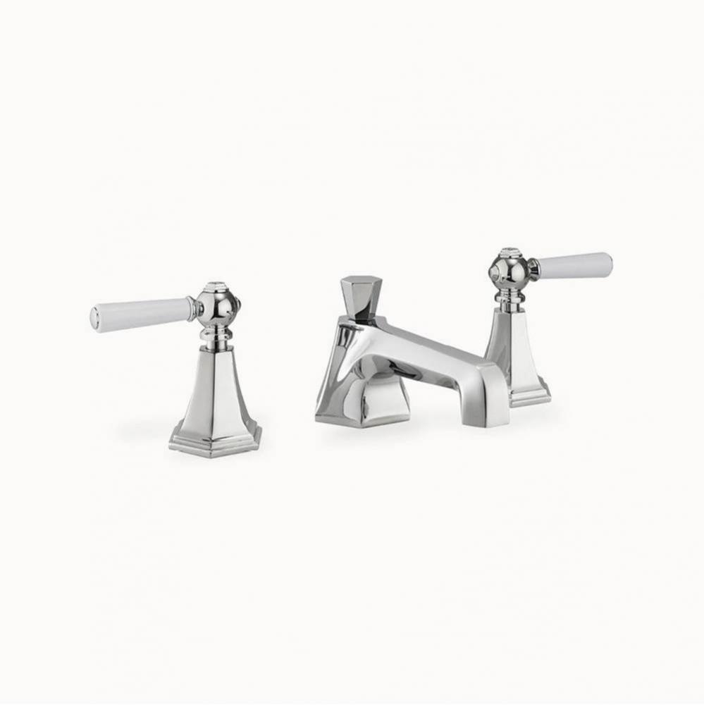 Waldorf Widespread Basin Faucet with White Lever Handles PC