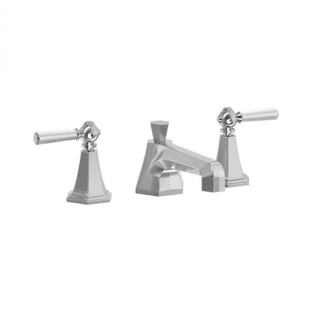 Waldorf Widespread Basin Faucet with White Lever Handles SN